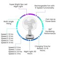 thumbnail image 4 of Ventilador de sobremesa Technical Pro portátil de 30 cm recargable con LED, 4 of 9