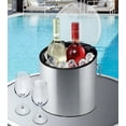 thumbnail image 6 of Oggi 4 Qt. Wine Bucket w/ Ice Scoop, Clear Lid, Large & Suited to Chill Wine, Holds 2 Bottles, Stainless Color Model, 6 of 8