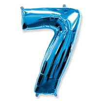 42 inch Number 7 - Blue Foil Mylar Balloon - Party Supplies Decorations