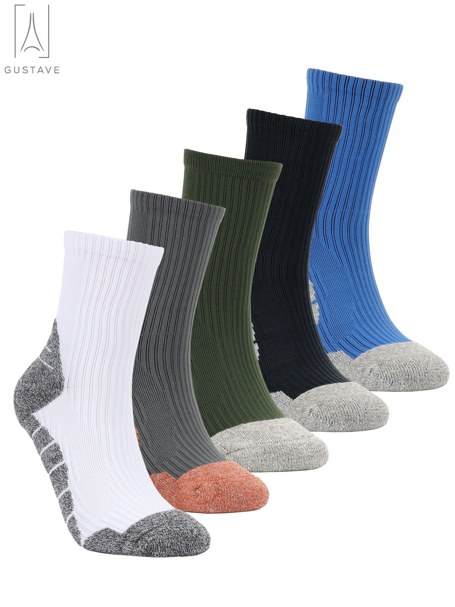 Gustave Men's Cushion Crew Sock All Purpose Stylish Cotton Crew Socks