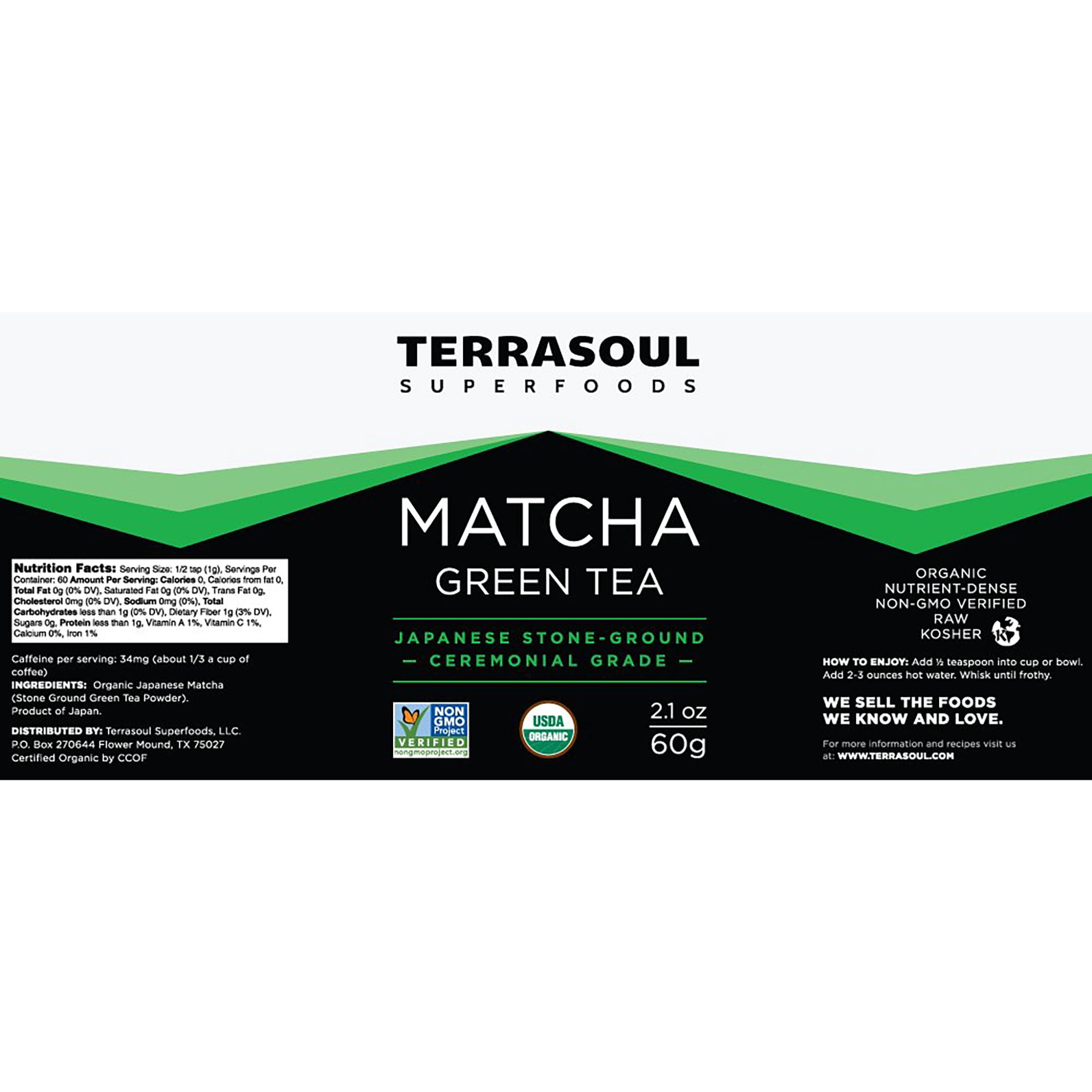 Terrasoul Superfoods Organic Matcha Green Tea (Ceremonial Grade in Miron Glass), 4.24 Oz / 120g (2.12 Oz 2-Pack)