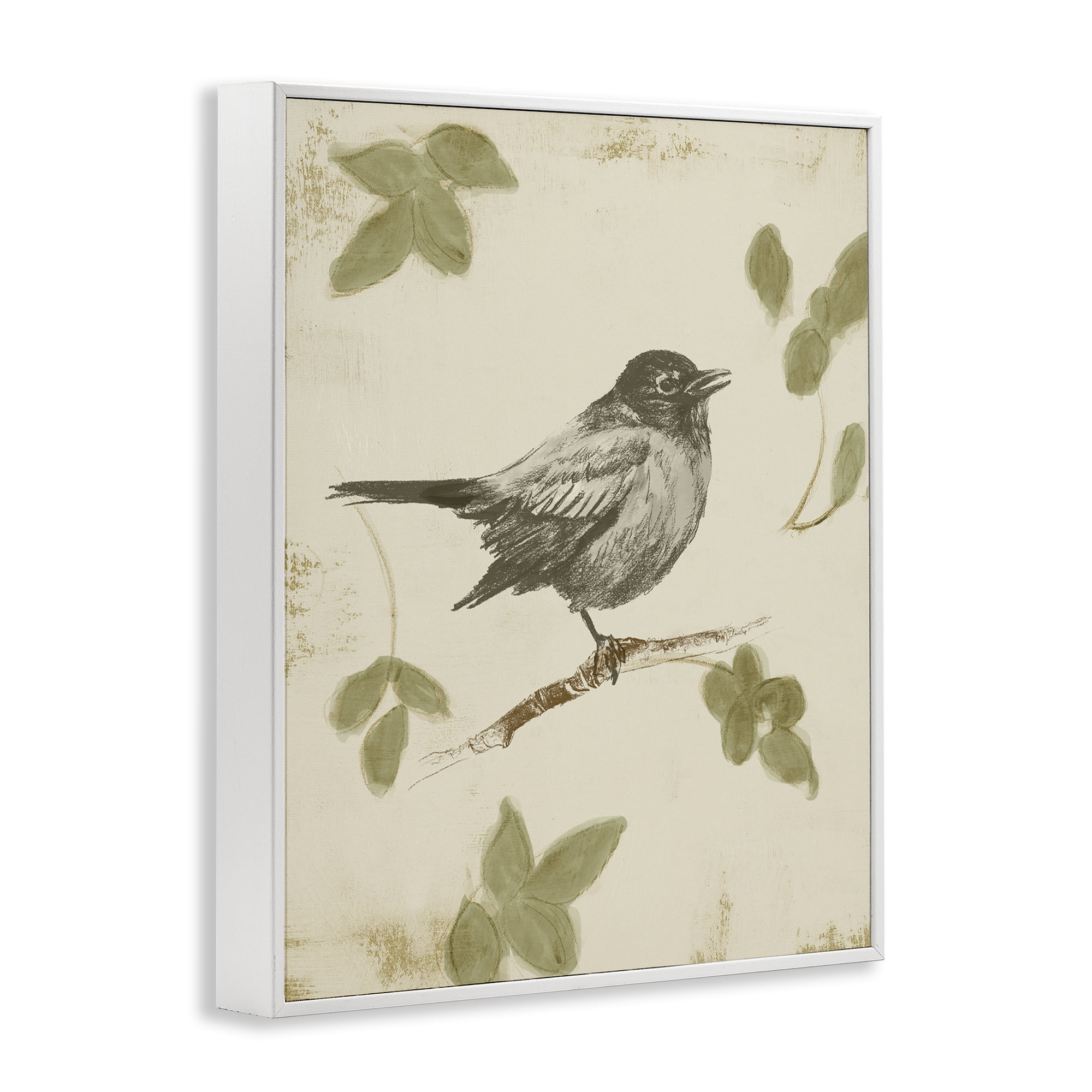 Stupell Industries Bird Scene over Neutral White Framed Giclee Art, design by Lanie Loreth