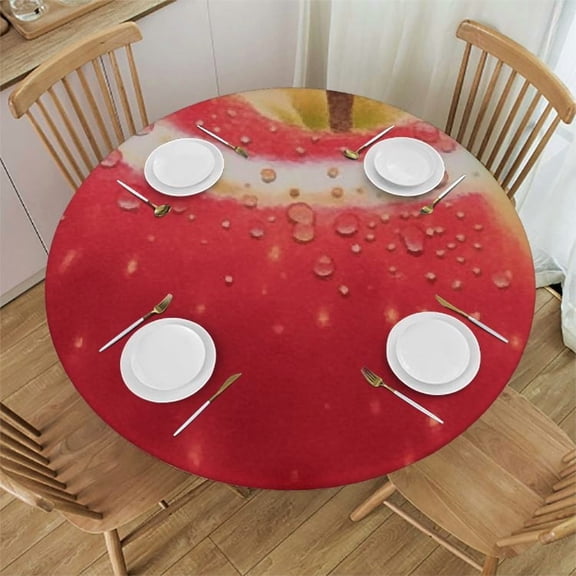 Red Apples Round Tablecloth Round Fruit Apples Table Cover Indoor Outdoor Tablecloths Fits Tables