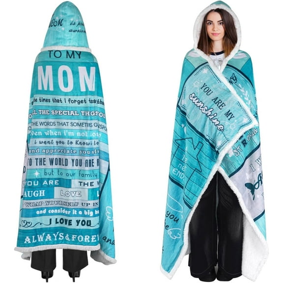 Cool Birthday Gifts for Moms from Daughter Son, Best Mom Wearable Blanket Hoodie for Mom Birthday Gifts, Gift Ideas for Mother''s Day Mom Birthday, Christmas 47x72in