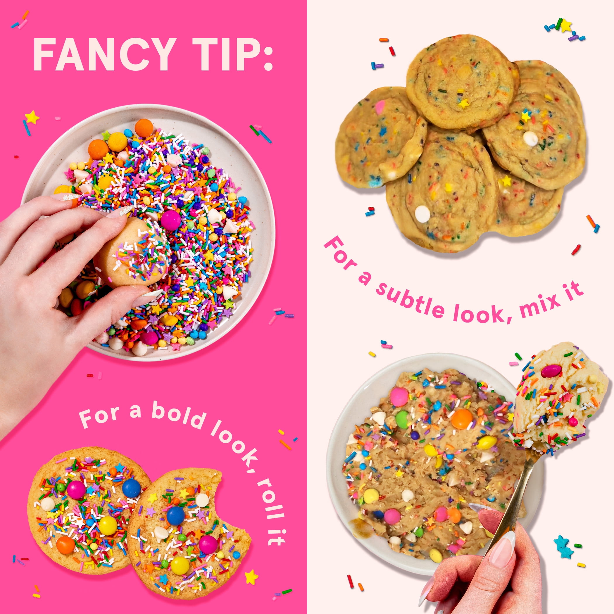Fancy Sprinkles Rainbow Baking Confetti with Sprinkles and Candy-Coated Chocolate Pieces, 8 oz Bag