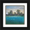 thumbnail image 1 of Olga 20x20 Black Ornate Wood Framed with Double Matting Museum Art Print Titled - Teal Earth, 1 of 4