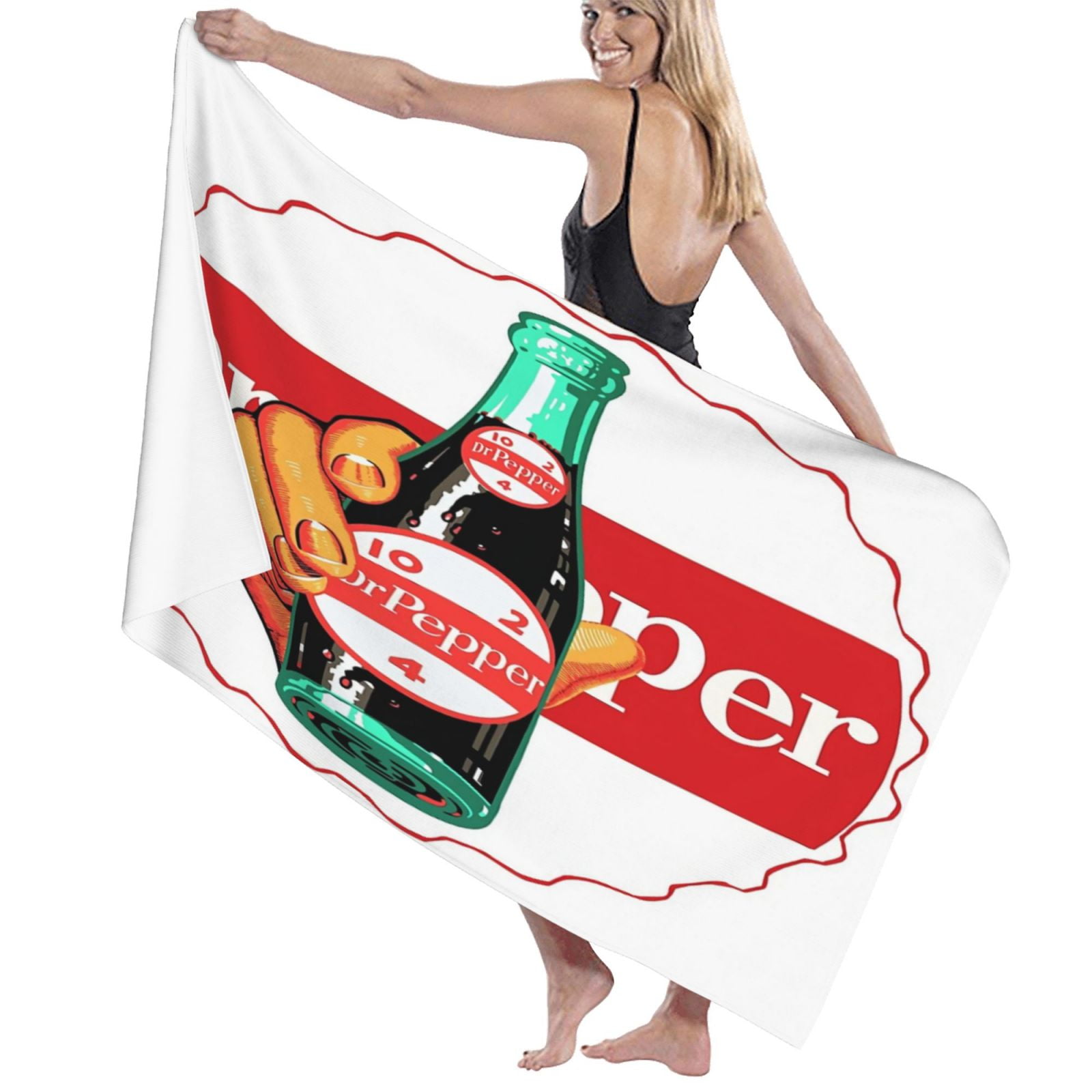 Dr.Pepper 5 Bath Towel Washcloths Beach Towel Quick Dry Towel Microfiber Absorbent Bath Towel 32x52 In
