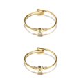 thumbnail image 2 of Guardurnaity de acero inoxidable para mujer, hilo ajustable en forma de corazón, brazalete de extremo abierto, adorno de joyería, regalo de Letra K 2Conjunto, 2 of 6