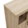thumbnail image 3 of Almacenamiento elegante y funcional para el recibidor – Aparador de madera estilo granja con 2 puertas de vidrio y estantes – Mueble angosto para cocina, comedor o sala – Color madera natural, 3 of 8
