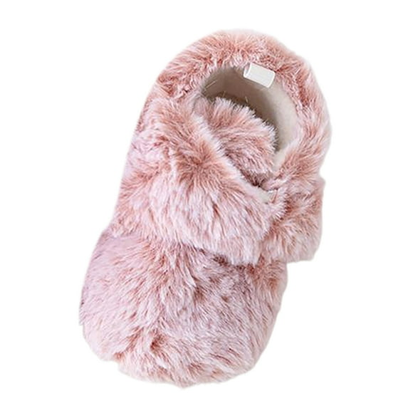 FYEGRE Chaussons Unisexes pour Bébé Chaussettes Chaudes d'Hiver Chaussures de Berceau Semelle Non Flexible Rose 12