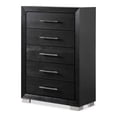 thumbnail image 3 of Furniture of America Bennett Modern Solid Wood 5-Drawer Vertical Dresser, Black, 3 of 13
