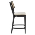 thumbnail image 4 of Counter Stool Chair, Set of 2, Beige Black, Wood, Bar Pub Cafe Bistro Dining Kitchen Hospitality Restaurant, Modern Contemporary HB36729, 4 of 10