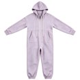 thumbnail image 6 of Women's Fleece Lined Hooded Jumpsuit Long Sleeve Zip Up One Piece Tracksuit Loose Fit Soft Warm Cozy Fall Winter Loungewear Y2K Streetwear with Pockets Purple, 6 of 7