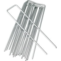 6-Inch Tent Stakes Outdoor Ground Galvanized Metal Garden Staples - 50-Pack, U-Shaped Pins for Sturdy Sod Anchoring, Landscape Fabric Fixing, and Halloween Decor Support