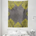 thumbnail image 1 of Grey and Yellow Tapestry, Traditional Victorian Style Abstract Backdrop Ethnic Floral Frame Image, Wall Hanging for Bedroom Living Room Dorm Decor, 60W X 80L Inches, Grey Yellow, by Ambesonne, 1 of 2