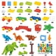 thumbnail image 3 of Construyendo bloques de juguete con diseño de dinosaurio y conejo, con tren y T-rex, 3 of 7