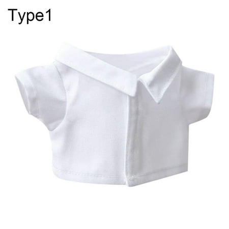 

Toy Change Dressing Game Playing House Dolls Accessories Idol Doll Clothes Stripes Lattice Solid Color Blouse 20CM Doll Shirt TYPE 1