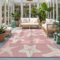 thumbnail image 2 of Area Rugs 4'x6'. Pink Starfish Coastal Carpet Runner Indoor Outdoor Rugs Home Decor Aesthetic, Nautical Summer Ocean Abstract Art Non Slip Mats Washable Accent Rug for Living Room Bedroom, 2 of 8
