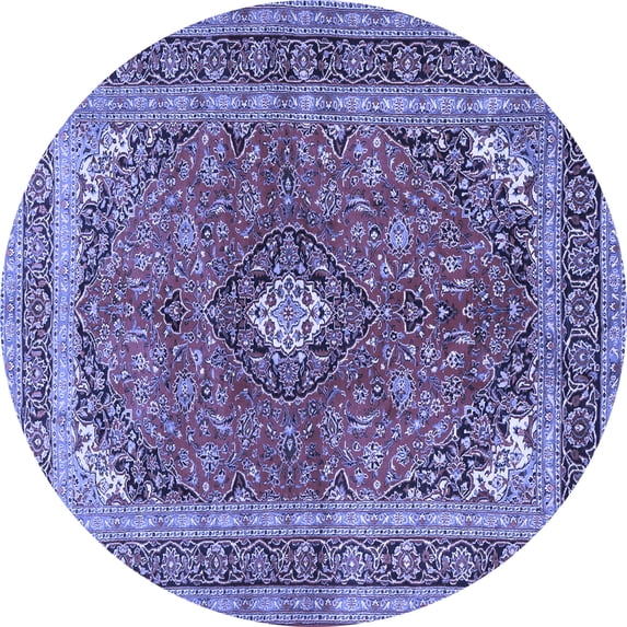 Ahgly Company Indoor Round Medallion Blue Traditional Area Rugs, 8' Round