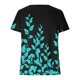 thumbnail image 5 of Fiudx Camisetas para Mujer Camiseta Plisada de Manga Corta con Cuello Estampado para Mujer, 5 of 6
