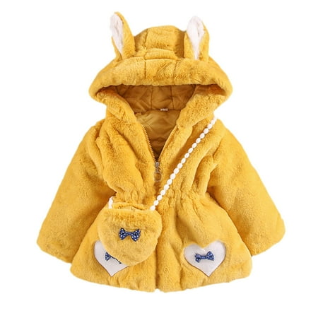 

Mommy And Raincoats Winter Coats Girls Size 6 Coats Cartoon Winter Up Zip Clothes+Bag Kids Sleeve Warm Children Long Keep Hoodie Jacket Girls Coat&jacket Girl Puppy Coat