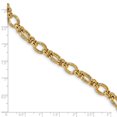 thumbnail image 3 of Solid 14k Yellow Gold Unique Link Bracelet - with Secure Lobster Lock Clasp 7.5" (Width = 7mm ), 3 of 4