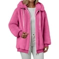 thumbnail image 6 of adviicd Women's Sherpa Fleece Hooded Jacket Zip Up Fuzzy Sweatshirts Fall Winter Warm Soft Cozy Clothes (Hot Pink, XL), 6 of 6