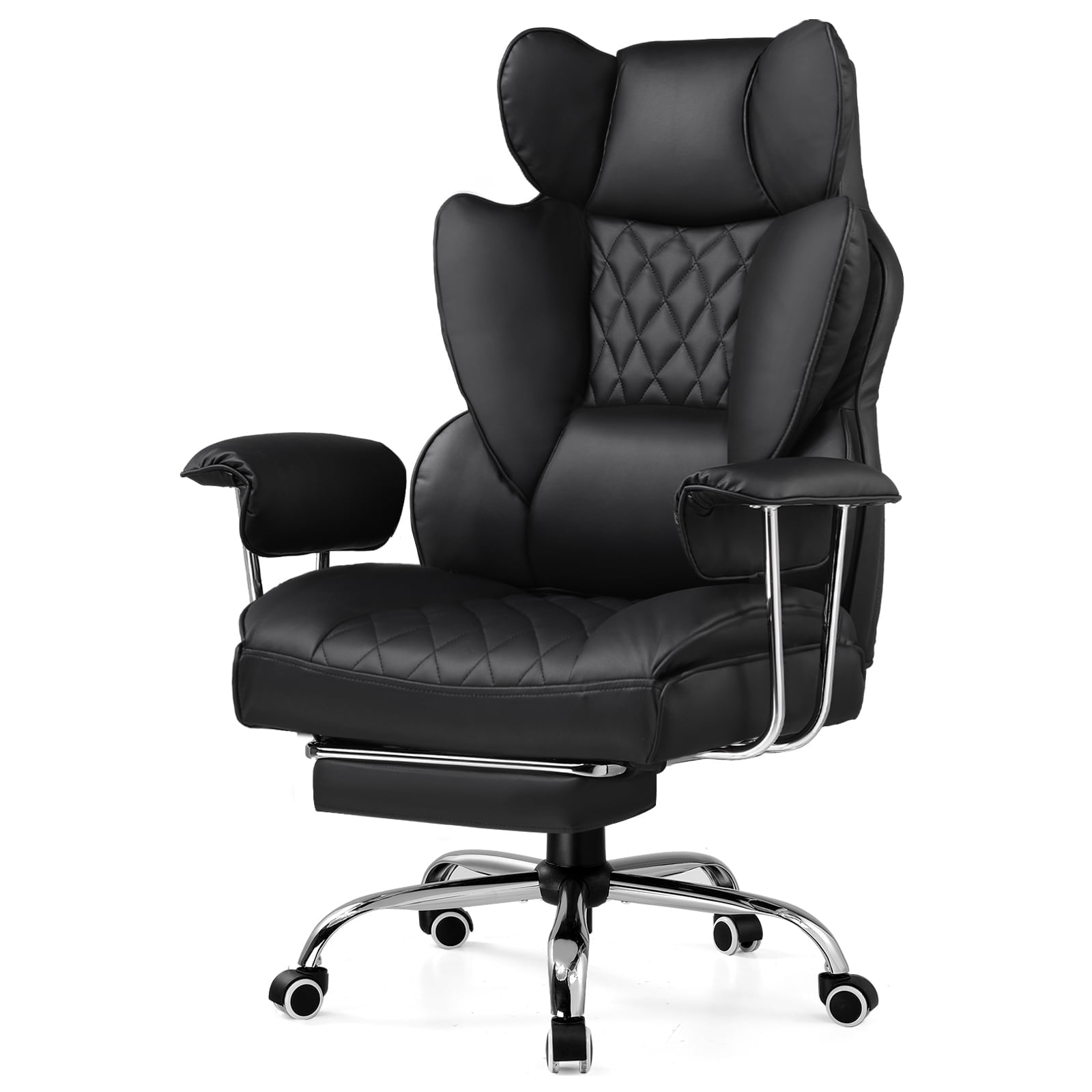 GTPLAYER Ergonomic Executive Cozy Fabric Gaming Office Chair with Footrest, Black