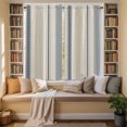 thumbnail image 3 of Farmhouse Stripe Kitchen Curtains 63 Inch Length, Boho Country Vintage Navy Blue Striped Tiers Curtains for Living Room Berdoom Bathroom, Light Filtering Drapes Window Treatment 2 Panels 42"Wx63"L, 3 of 9