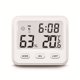 thumbnail image 3 of EeaseMX Termómetro higrómetro de interior con reloj para casa, oficina, habitación de bebé, sin batería (blanco), 3 of 8