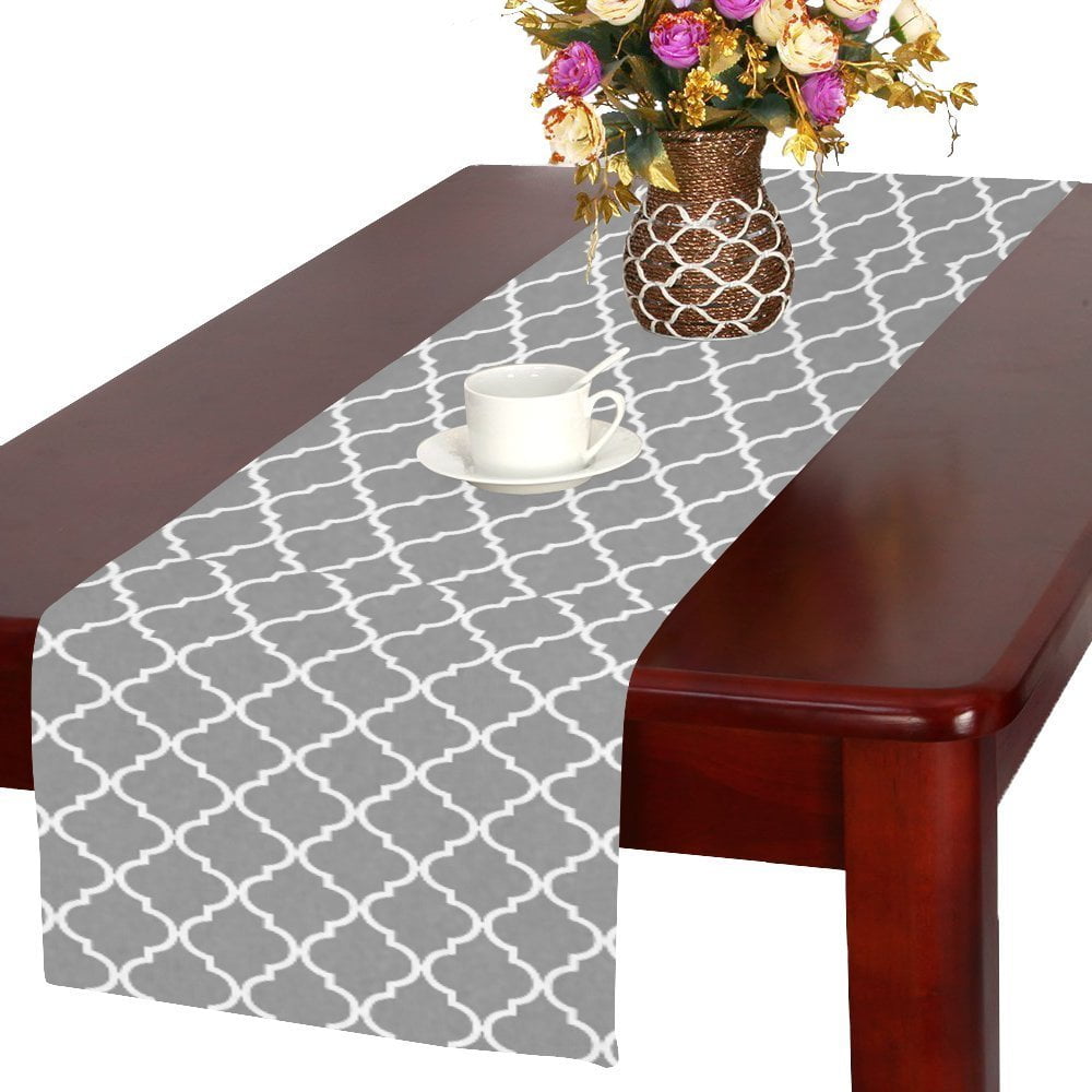 Mypop Grey Moroccan Funny Table Runner Table Decoration For