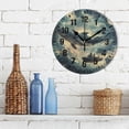 thumbnail image 3 of Yayeee 10" Wall Clock Battery Operated Quartz Round Silent Non-Ticking Home Decor, Beige Floating Whale, 3 of 6