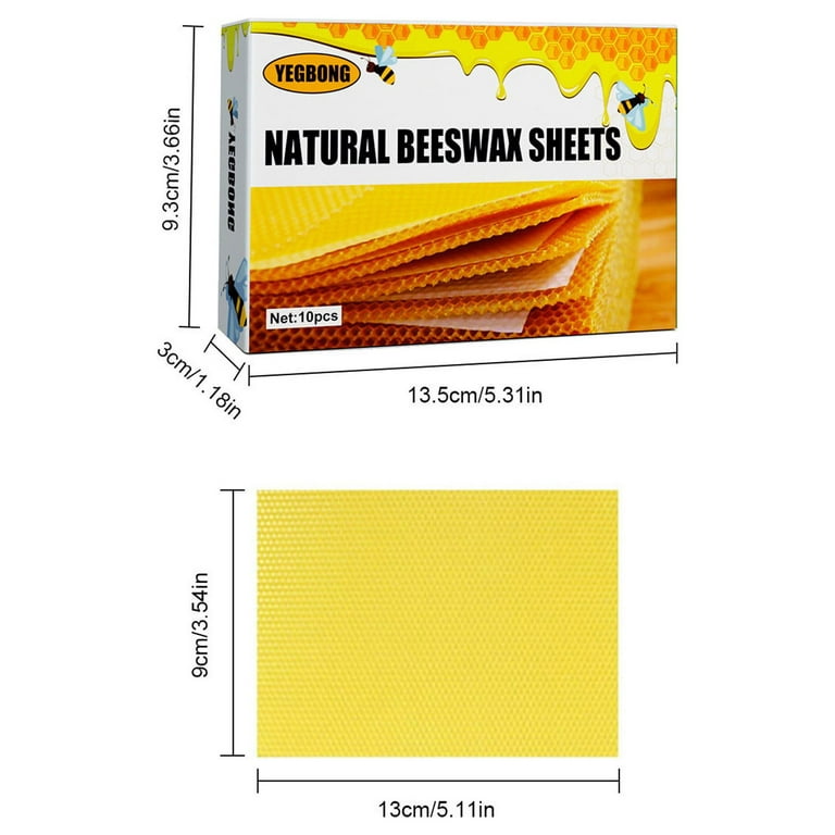 10 Pcs Sheets, Beeswax Foundation Sheets 5.11inch X 3.54inch