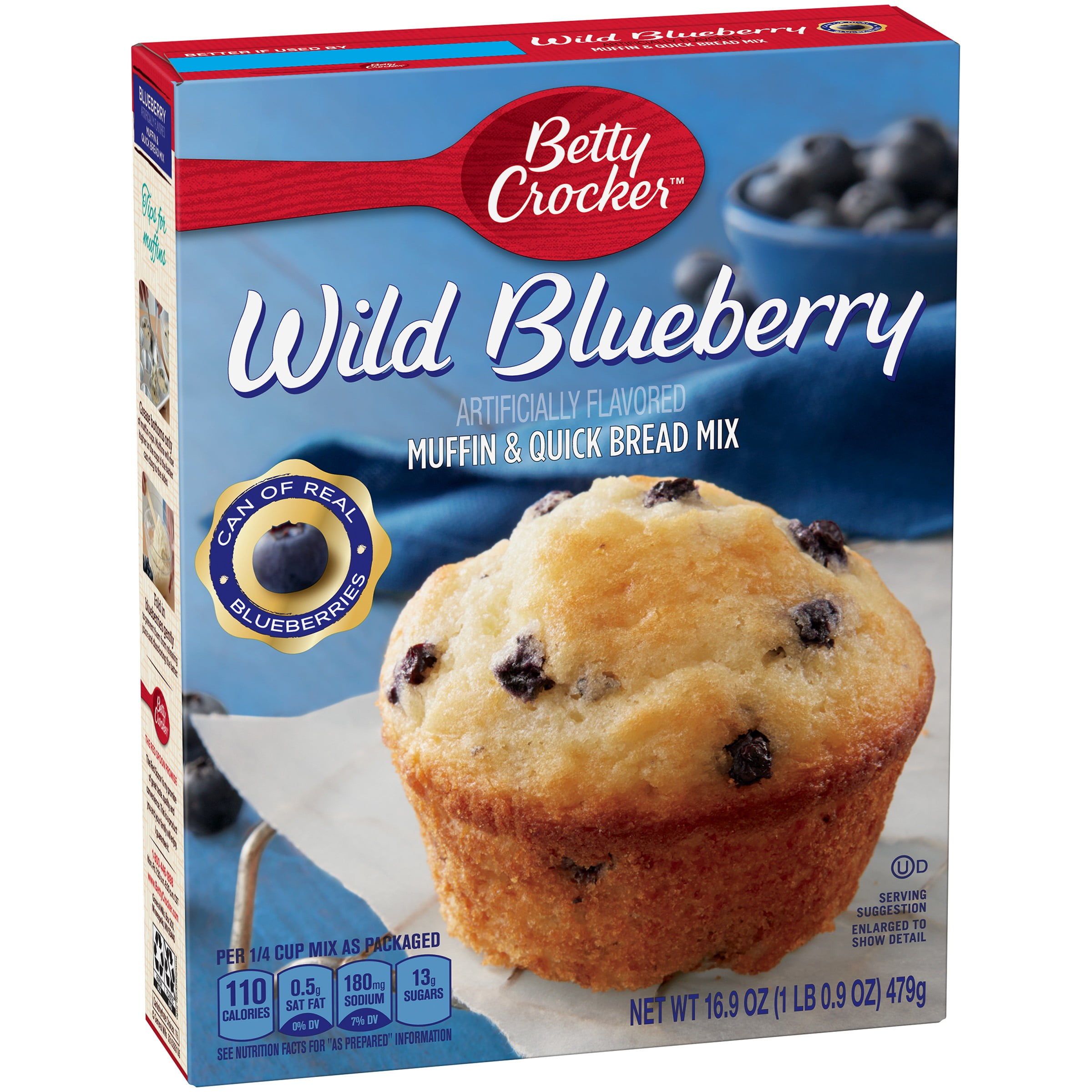 Betty Crocker Muffin & Quick Bread Mix Wild Blueberry 16.9 oz Box by General Mills Sales, Inc.