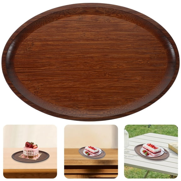 PAMINGONO Fruit Plate Bamboo Brown 1 Piece 11.8x7.9x0.6in