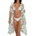 thumbnail image 3 of HELLHERO Pale Mint Green Beach Cover Ups Polyester Long Free Size Bathing Suit Coverups for Women, 3 of 6