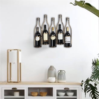 Wine Storage Sorbus Wall Mounted Wine Rack Set Of 3 – Wood & Black Metal Bottle Holder, Holds 9 Bottles, Perfect For Kitchen, Bar Or As A Towel Rack Wine Rack For Inside Cabinet