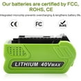 thumbnail image 4 of 2Pack 40V 8.0Ah for Greenworks G-MAX 40 Volt Lithium Battery 29472 29462 29252 20202, 4 of 9