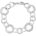 thumbnail image 4 of Avariah Diamonds Solid Sterling Silver Rhodium-plated Polished and Brushed Link Bracelet - 8", 4 of 7
