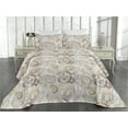 thumbnail image 2 of Ambesonne Paisley Quilted Bedspread Set 3 Pcs, Soft Oriental Floral Design, Twin, Warm Taupe and Pale Coffee, 2 of 4