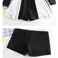 thumbnail image 4 of Girls Swimwear One Piece Color Block Long Sleeve Rash Guard Piece Swim Dress with Athletic Sun Design Black 8 Years-9 Years, 4 of 7