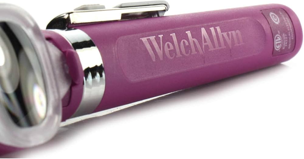 Welch Allyn 2.5V Fiber-Optic Pocket LED Otoscope Set, PLUM 22870-PURPLE