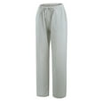 thumbnail image 3 of KDFJPTH Women's Casual Solid Color Tether Cotton Loose Yoga Cotton Trousers, 3 of 3