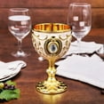 thumbnail image 4 of Vintage Brass Chalice Cup - Handcrafted Embossed Goblet for , Communion & Weddings - Style Decorative Drinking Cup with Royal Design, 4 of 8