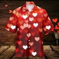 thumbnail image 4 of YAYUBA Button Down Shirts for Men Heart Print Valentine's Day Dress Shirts Wrinkle Free Fashion Date Night Outfit Collar Button Up Matching Sets, 4 of 5