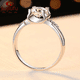 thumbnail image 2 of Anillo de cintura pequeña con cabeza de toro de plata esterlina 925 para mujer, anillo de diamante con soporte vacío y microincrustaciones de 1 quilate con cabeza de toro cerrada, 2 of 4