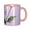 Pink, variant on Purple Flower Floral Coffee Mug Fun Custom Ceramic Mugs 11oz Black