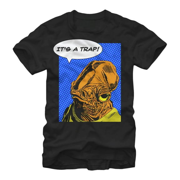 Men's Star Wars Comic Book Admiral Ackbar  Graphic Tee Black 3X Large