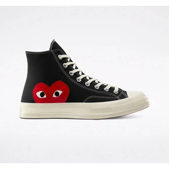 CONVERSE X COMME DES GARCONS Play x Chuck 70 High Top Black Unisex Running Shoes