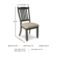 thumbnail image 7 of Signature Design by Ashley Tyler Creek Slat Back Dining Chairs Set of 2, Black and Grayish Brown Two-Tone Solid Wood with Cushioned Seats, 7 of 7